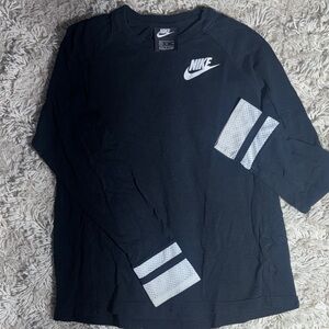 Nike Black Long Sleeve Top with White Logo